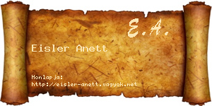 Eisler Anett névjegykártya